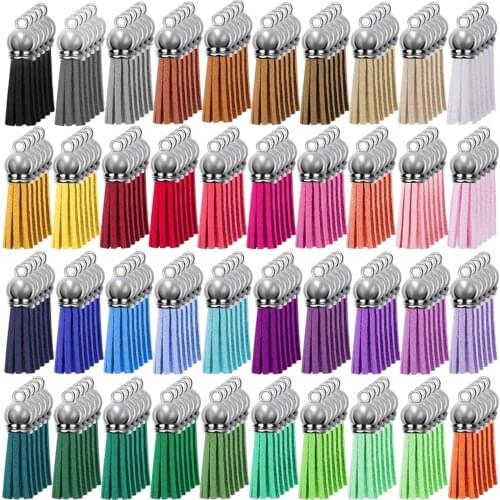 200 Pieces Keychain Tassels Leather Keychain Tassel Pendants Bulk Keychain Fringe Tassels for DIY Key Rings Craft Supplies