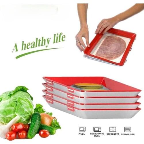 Creative Food Preservation Tray Stackable Food Fresh Tray Magic Elastic Fresh Tray Reusable Food Storage Container