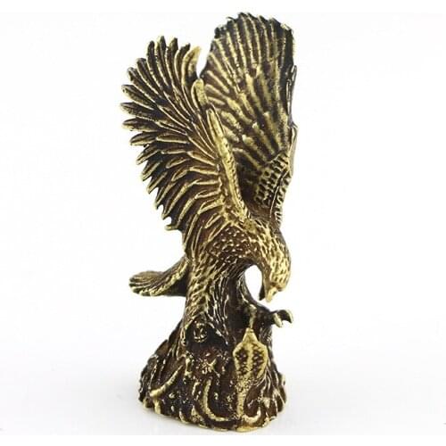 Grand Plans Copper Eagle Figurines Miniatures Home Decoration Accessories for Living Room Office Desktop Brass Antique Ornaments