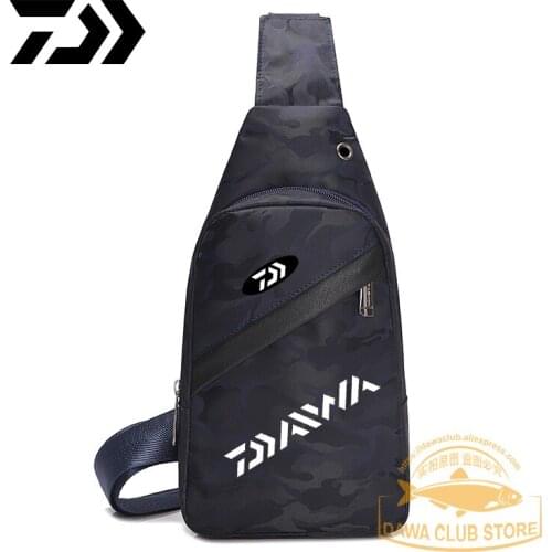 2020 Daiwa Mens Fashion Outdoor Waterproof Fishing Crossbody Bag Casual Camouflage Oxford Sports Climbing Chest Bag