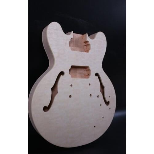 One right hand unfinished electric guitar body 335 mahogany made and maple top high quality