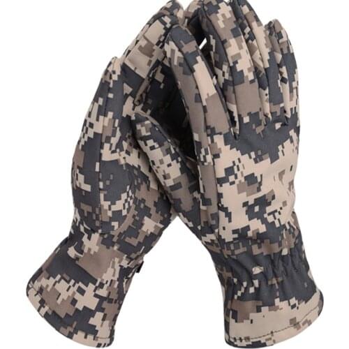 Outdoor Shark Skin Soft Shell Gloves guantes Camo Tactical malzemeler Full Finger Army Sport Riding hiking gloves freesoldier
