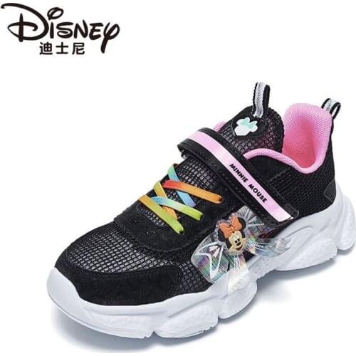 Disney girls casual shoes spring and autumn new breathable soft bottom mesh princess shoes baby student childrens sports shoes