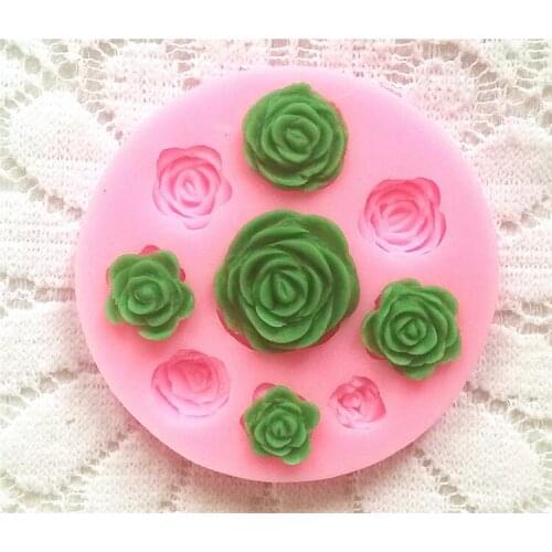 Direct Selling Fda Free Post New 9pcs Rose Cake Baking Mold Sugar Arts Food-grade Liquid Chocolate Molds Environmental