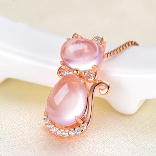 Popular 925 Silver Mosaic Jade Crystal Cat Dangle Pendant Trendy Fashion Charm Jewelry Accessories Amulet Gifts for Women Her