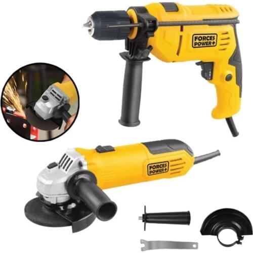 Special Steel Gearbox 1600 Wat Hammer Drill And 2600 Wat Sprel Angle Grinder Set Battery Charger