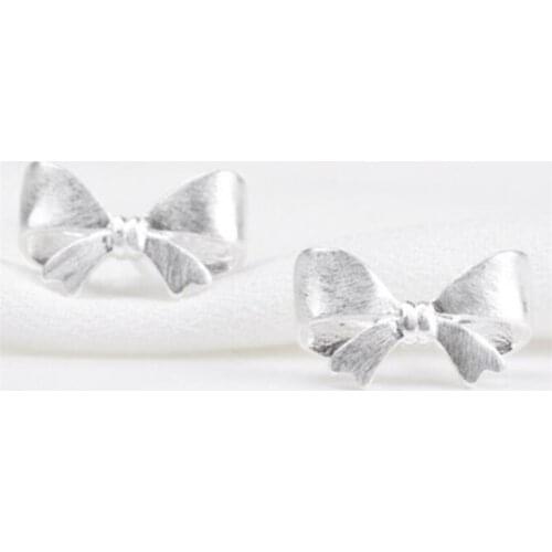 Season Gate 925 Sterling Silver Simple Sweet and Fresh Bows Fashion Earrings for Women Girls Jewelry Gift SE033