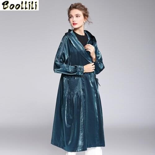 Boollili Trench Coat Women Clothes 2020 Korean Fashion Hooded Trench Coat for Women Spring Autumn Coat Women Windbreaker