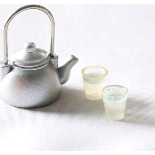 1/12 Dollhouse Miniature Kettle with Cups Dollhouse Dollhouse Decor Birthday Christmas Gifts