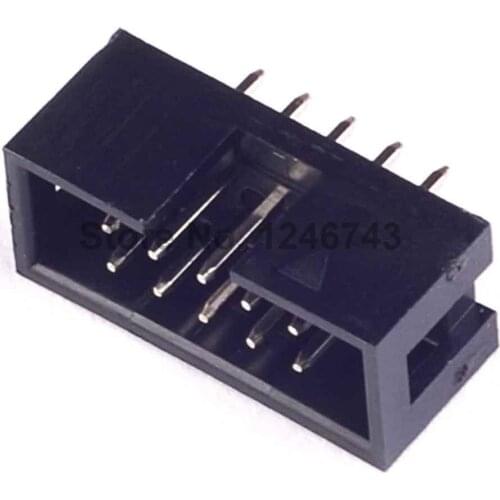 10PCS DC3-10P 10Pins Simple Croissants JTAG Spacing 2.54mm Connector JTAG ISP Plug