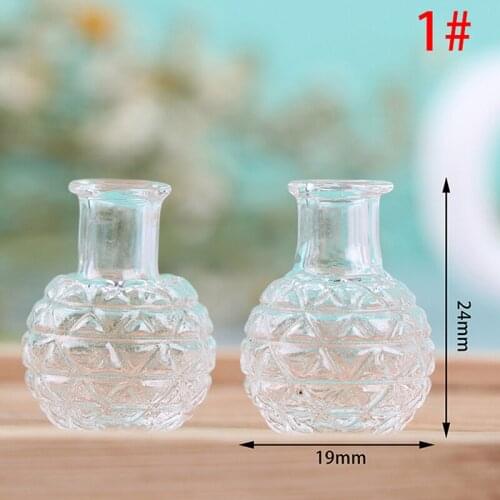 2Pcs 1:12 Doll House Flowerpot Vase Glass Teapot Basin DIY Furniture Toys Dollhouse Miniature Accessories