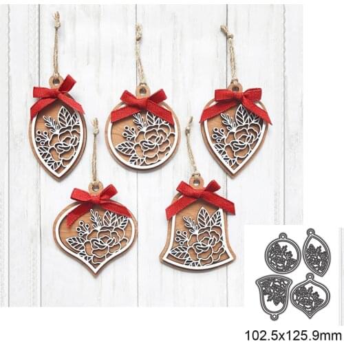 4pcs Christmas Rose Flower Metal Cutting Dies For DIY Scrapbook Cutting Die Paper Cards Embossed Decorative Craft Die Cut New