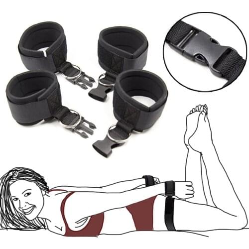 BDSM Bondage Restraint Handcuffs Ankle Cuffs Blindfold Fetish Adult Slave Games Erotic Sex Toys For Woman Couples Sex Products