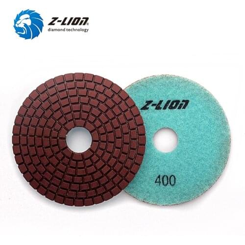 Z-LION 4 Inch 2 PCS Diamond Polishing Pad Granite Marble Wet Polishing Tool Sanding Disc High Quality 100mm Flexible Polish Pad
