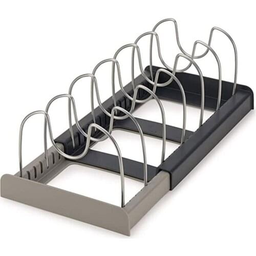 Household 7 Dividers Kitchen Pot Lid Holder Stainless Steel Expandable Pan Organizer Rack Retractable Pot Cover Shelf Usefulness
