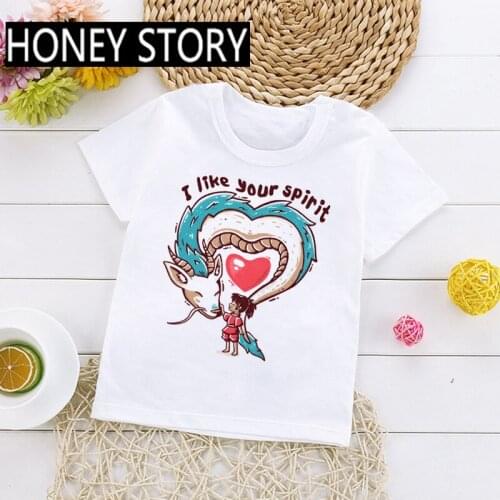 Spirited Away Children Clothes Kawaii Totoro T Shirt Kids Funny Japanese Anime Studio Ghibli Cartoon Graphic Tee Boys/girls Tops