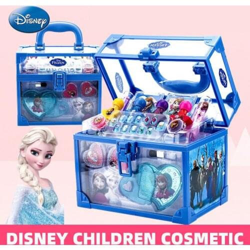 Disney Frozen 2 Elsa Anna Princess Pretend Play Toy Fashion Beauty Water-solubility Makeup Set Girl Birthday Gift Toy For Kids