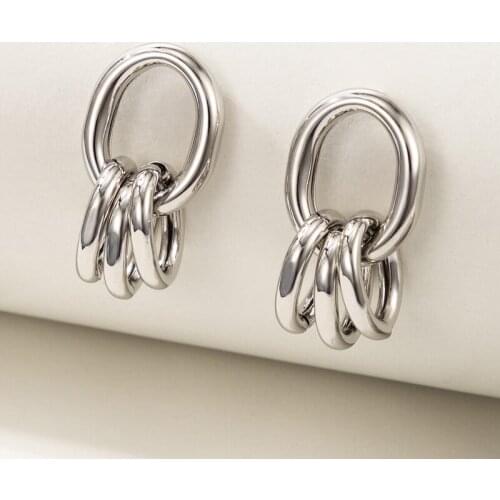 Docona Classical Twisted Hoop Earrings For Women Vintage Round Shape Design Earrings Ladies Jewelry Drop Shipping серьги 18828