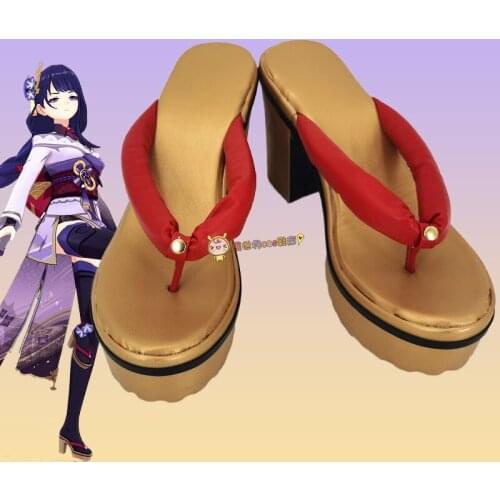 Game Genshin Impact Baal Raiden Shogun Cosplay Shoes Halloween Carnival Fancy Party Cosplay Props Birthday Gifts