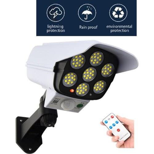 Remote Solar motion sensor Power Dummy Camera Security Waterproof Fake Camera Outdoor Indoor Bullet LED Light Monitor Anti-Theft