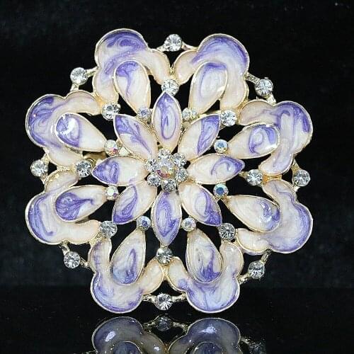 Classic New Design Large Flower Pins Women Gifts Accessories Charms Multicolor Brooches Party Gift Gold-color Jewelry B1240