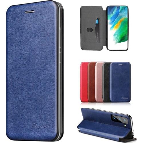 Leather Flip Magnetic Case For Samsung Galaxy S21 FE 5G S 21 Lite Fan Edition Sumsung S21FE G990B Stand Protective Cover Fundas