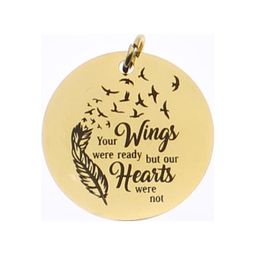 Ladyfun Customizable Stainless Steel Charm In Loving Memory Pendant your wings were ready but ... Charms for jewelry making
