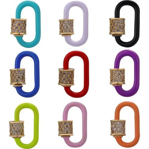 Multi Color Clasps For DIY Necklace Makings Mini Spiral Clasps Fasteners With Zirconia Women Handmade Jewelry Accessories