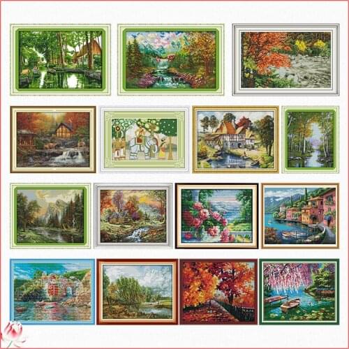 Beautiful Scenery Cross Stitch Kit DIY Pattern Embroidery Kit 11CT 14CT Needlework Sets Sewing Kit Home Decoration Crafts Gift