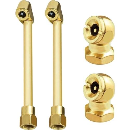 4Pcs Brass Air Chuck Set 1/4 Inch Closed Ball Air Chuck, 1/4 Inch FNPT Dual Head Air Chuck