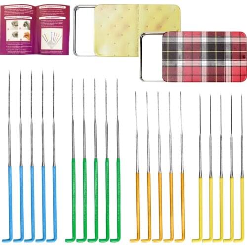 Nonvor 20PCS Colorful Wool Felting Needles Tool Kit with 2 Types Needles Star Point Triangular Knitting Needles Supplies
