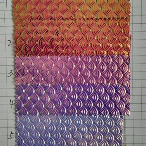 0.5mm new fashion Symphony Fish-scale pattern synthetic PU leather fabric Colorful laser shoes handbags decoration holographic