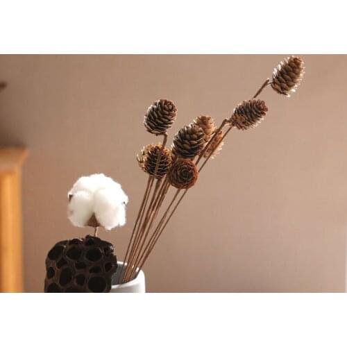 2019 New Artificial Pinecorn Corn Dry Flowers Branch Home Decor Props 50 pieces per bag