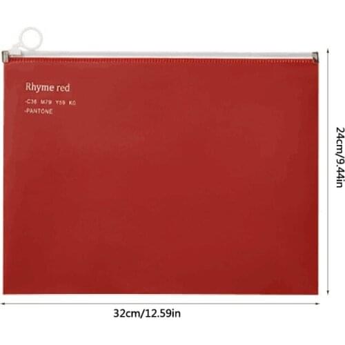 24BB Pack of 4 Retro File Folders Zipper Lock Design Larger Capacity A4 File Organizer Bag Document Holder Waterproof