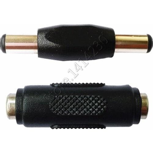 DC Conversion Head Jack Double Male to Male 5.5*2.5MM / 5.5X2.5mm Female to Female Panel Mounting Adapter Connector Plug