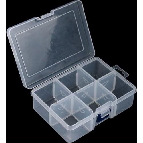 Transparent Plastic Detachable Lure Box 6 Grid Electronic Component Packag Box Jewelry Needle Thread Storage Box Household Goods