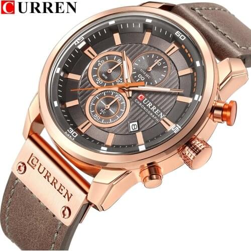 Luxury Brand Curren Men Fashion Casual Watches Mens Quartz Clock Man Leather Strap Army Military Sports Wrist Watch saat