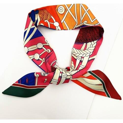 Luxury Ladies Summer Silk Scarf Brand Beach Bag Decorative Ribbon Headband Womens Turban Long Neck Shawl MR8