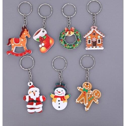 Christmas bag key chain lovely cartoon key pendant Christmas decoration resin crafts