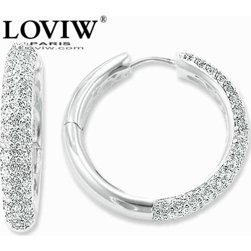 White Pave Hinged Hoop Creole Earrings European Style large big size new Fashion Good Jewelry For Women Gift
