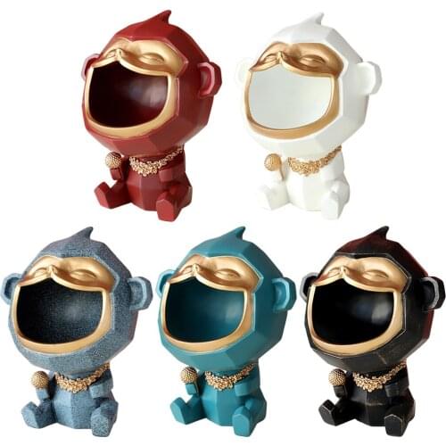 Nordic Resin Monkey Storage Decoration Big Mouth Dog Statue Art Sculpture Figurines Living Room Coffee Table Home Decor