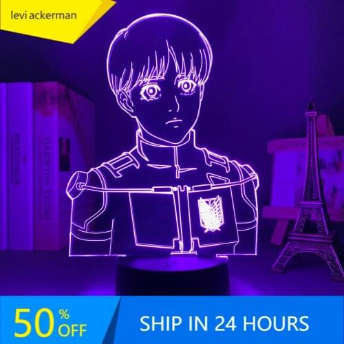 Led Light Anime Attack on Titan Armin Arlert for Bedroom Decor Night Light Kids Birthday Gift Manga Shingeki No Kyojin 3d Lamp