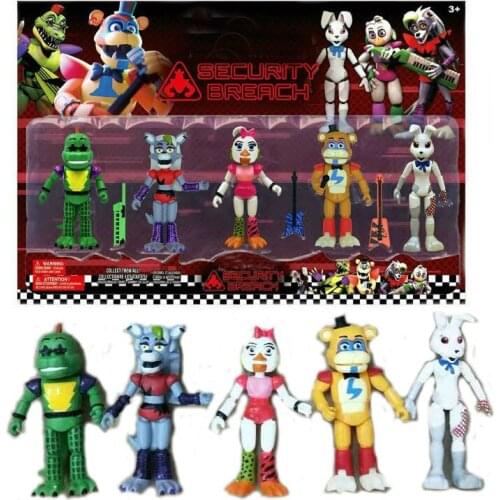 5pcs/set 12-13cm Hot sale FNAF Bonnie Foxy Freddy Fazbear Bear 5‘’ Action Figure Doll children toy Birthday gift