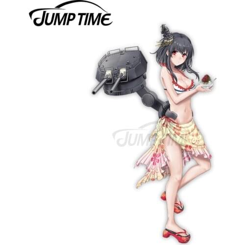 Jump Time 13 x 6.8cm For Kantai Collection Yamashiro Summer Sexy Girl Decal Cartoon Car Stickers Vinyl Waterproof For JDM SUV RV