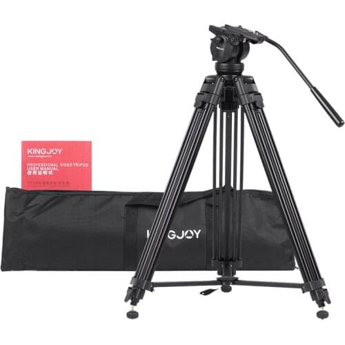 VT-2500 Professional Mg-Al Alloy Professional Video Photo Tripod Pan Fluid Ball Tripod Head for DSLR Camera Video Recorder DV