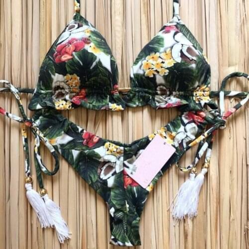 XPUHGM Sexy Bikinis Set 2020 Women Swimsuit Bandage Halter Beach Wear Bathing suits Push Up Swimwear Female Brazilian Bikini Set