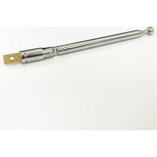2PCS Silver Tone Radio Receiver Telescopic Antenna Replacement 5 Section 90mm aerial flat Connector Wholesale