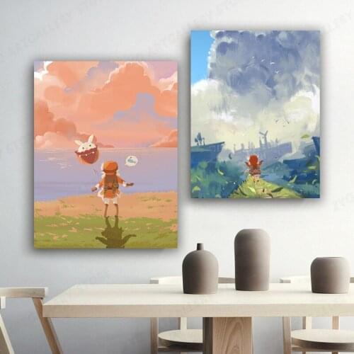 Anime Genshin Impact Decoration Painting Art Home Decor Picture Bedroom Kids Room Living Sofa Wall Decor Quality Canvas Poster