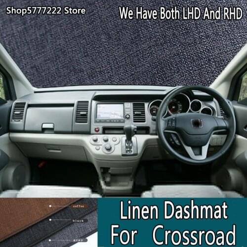 Car Styling Linen Dash Mat Covers Dashmat Dashboard Pads Accessories For Honda Crossroad G2 2007 2008 2009 2010 RHD