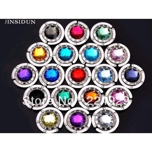 Free Shipping 48pcs/lot handbag hanger Folding Mixed 24 Colors Round Purse Hook Womens Fashion foldable Bag Holder Hot Sell